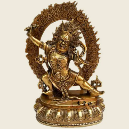 

Tibetan Buddhist handmade brass Buddha statue Black Vajra Vajrapani