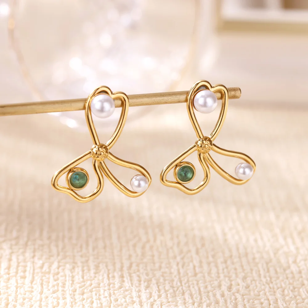 Imitation Pearl Geometric Earrings for Women