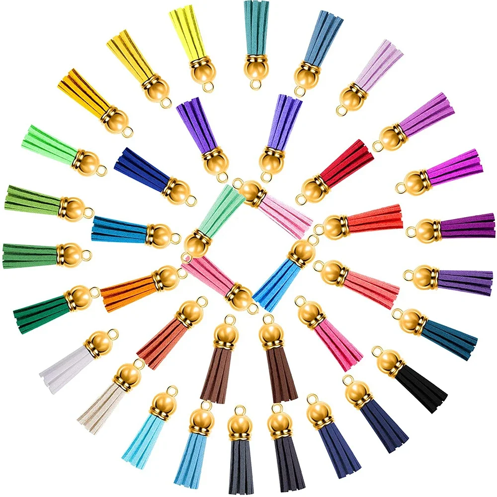 5-20Pcs Keychain Tassels Bulk Leather Tassel Colored Suede Tassel Pendants for DIY Craft Keychain Jewelry Making Accessories