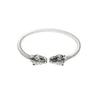 Men Leopard Head with Green Zircon Eyes Bangle Vintage Punk Wristband Cuff Open Bracelets Nordic Viking Male Jewelry Party Gift 6