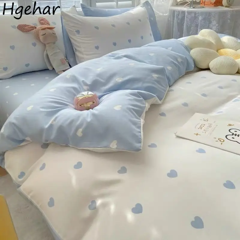 

Four Season Brushed Bedding Set 4 Pcs Bedroom Double Single Student Dorm Bed Sheet Duvet Cover Pillowcase Bedclothes Comfortable