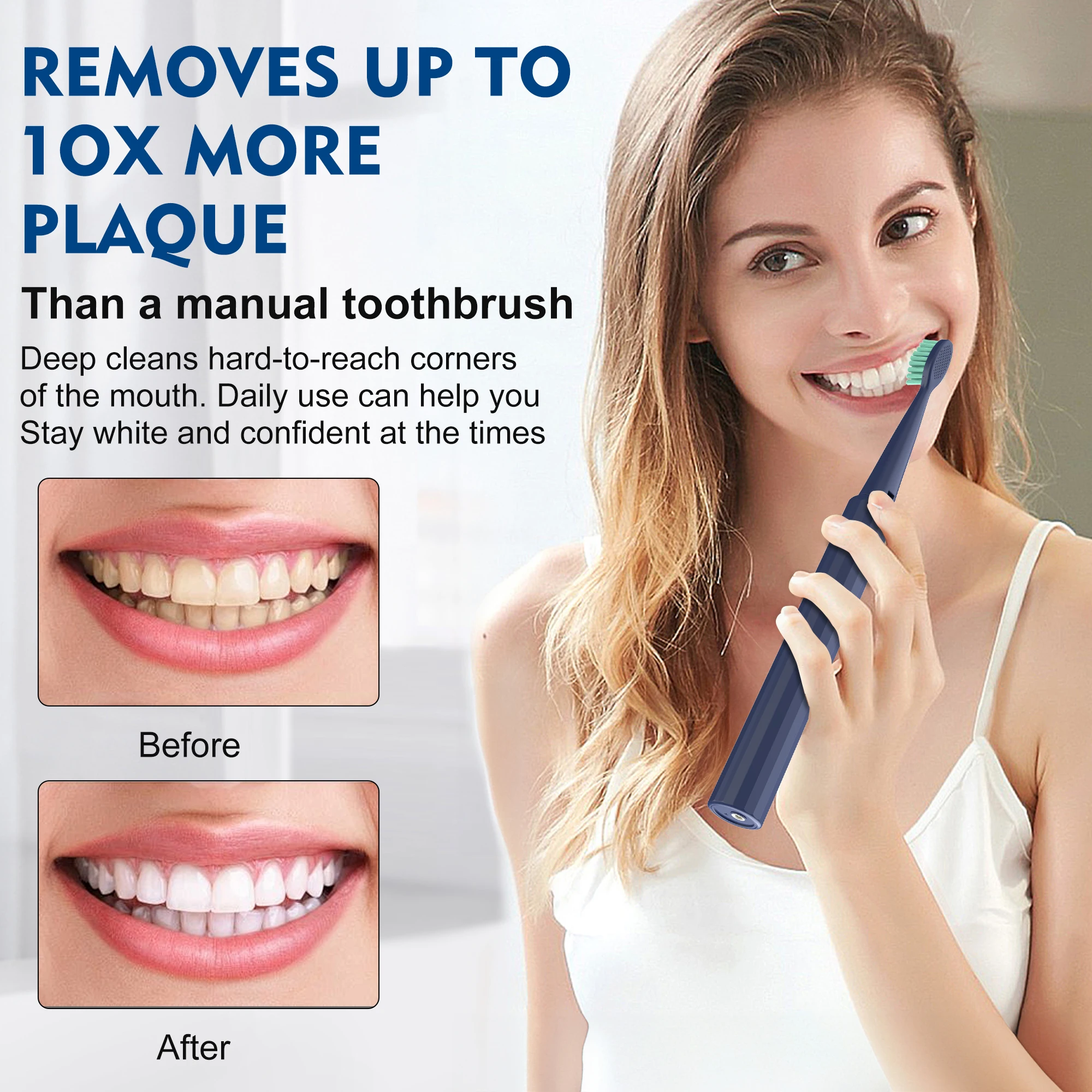 Electric Toothbrush Rechargeable With 8PCS Replacement Head Smart Timing Tooth Brush 5 Modes Teeth Clean Whitening Sonic Toothb 3
