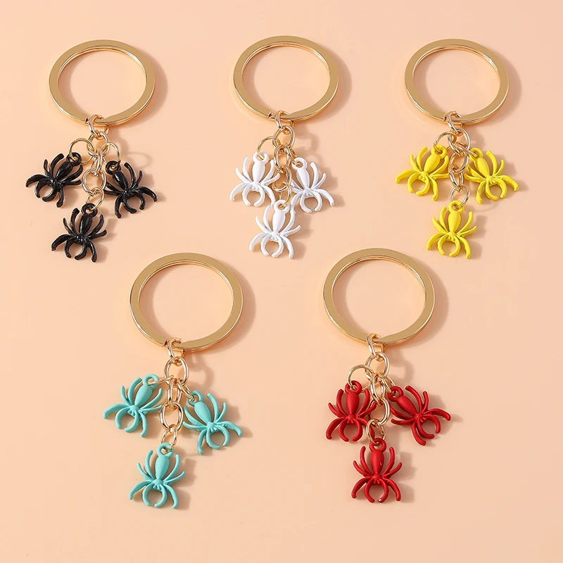 Cartoon Tier Spinne Schlüssel bund für Auto Schlüssel Souvenir Geschenke für Frauen Männer Handtasche Anhänger Schlüssel ringe DIY Schmuck Zubehör