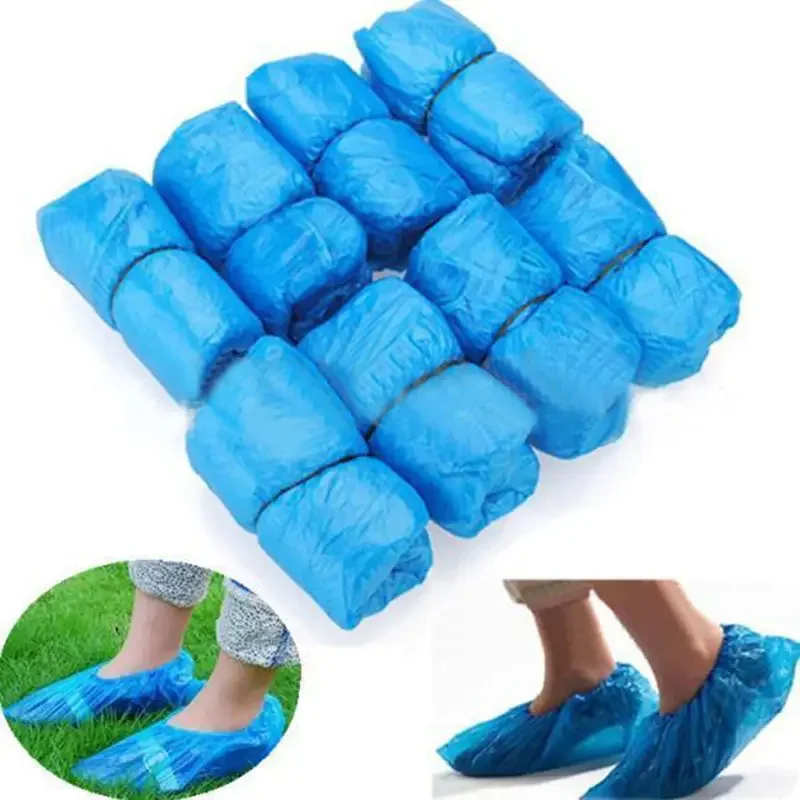 100/1000PCS Waterproof Anti Slip Boot Covers Plastic Disposable Shoe Covers Overshoes Safety