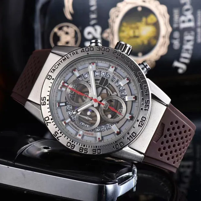 

Luxury Sport Quartz 6 Pins Multifunction Stainless steel Men Watch Business Leather Man Calendar watches Factory Factory sales