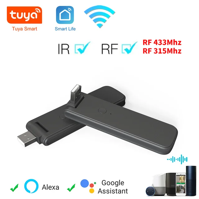Tuya สมาร์ท RF IR รีโมทคอนโทรล WiFi USB Smart Home สําหรับเครื่องปรับอากาศทีวี LG TV สนับสนุน Alexa, Google Home Assistant 1