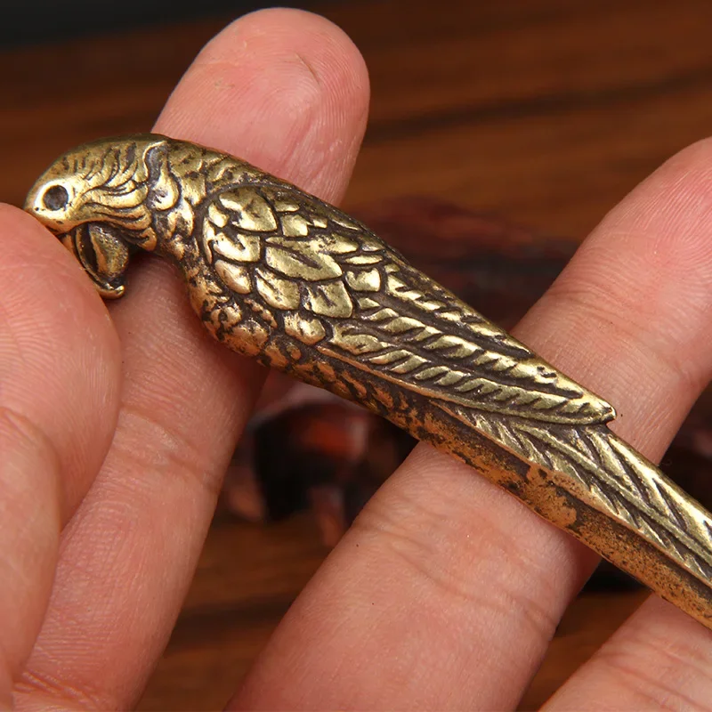 The Parrot Tea Knife Brass Small Place Television Cabinet Wine Accessories Brass Handicrafts Gifts Can Be Customized