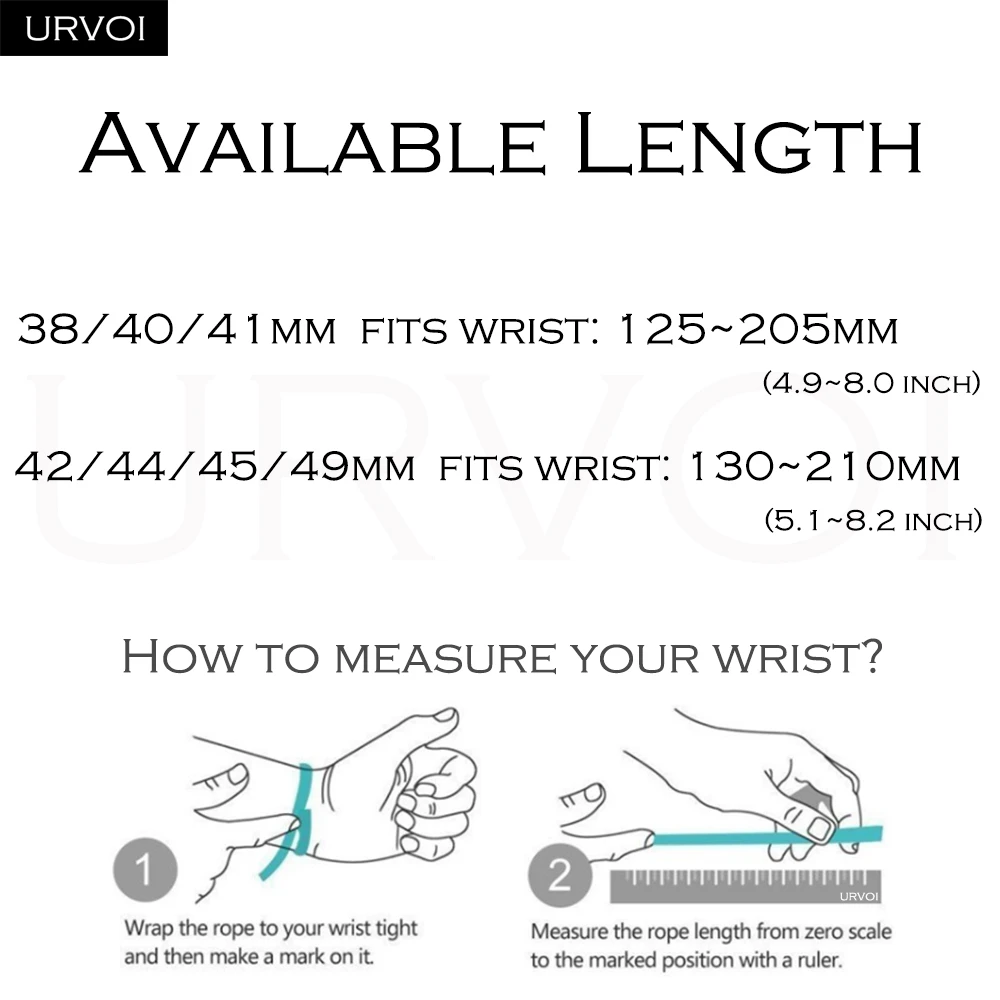 URVOI Starlight Rose Gold Leather Watch Strap with D-Pin Metal Buckle