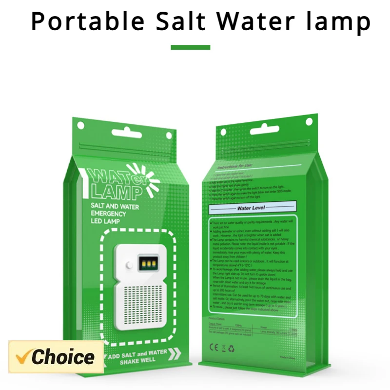 Energy Saving Travel Goods Portable Camping Light Salt Water Outdoor LED Emergency Camping Night Fishing With SOS Function