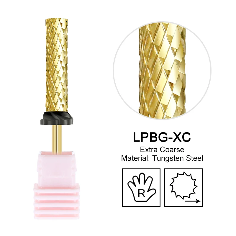 Golden Tungsten Carbide Nail Drill Bit for Manicure and Pedicure Accessories