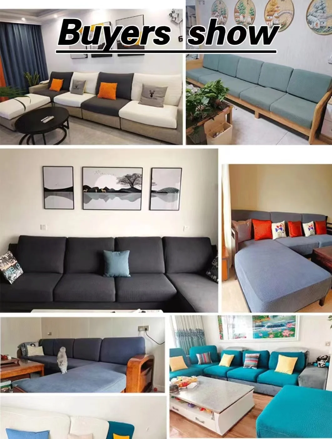 1pc Jacquard Sofa Seat Cushion Cover Chair Cover Stretch Washable Removable Slipcover 1/2/3/4 Seat Polar Fleece Sofa Protector 6