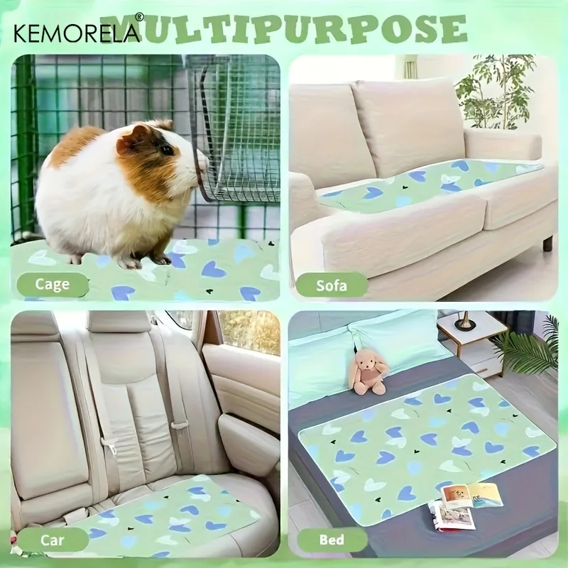 2 pezzi di tappetini riutilizzabili per gabbie per animali domestici, resistenti all'usura e lavabili, con base in poliestere, adatti per piccoli animali come criceti e conigli. - immagine 2