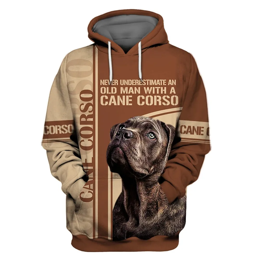 Never Underestimate An Old Man With A Cane Corso 3D All Over Printed Hoodies zipper hoodies women For men Fuuny Dog Pullover 02