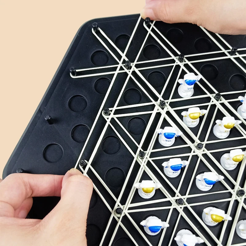 Gioco Del Triangolo A Catena Triggle - Gioco Da Tavolo Strategico Per 2-4 Giocatori Con Elastici - 3