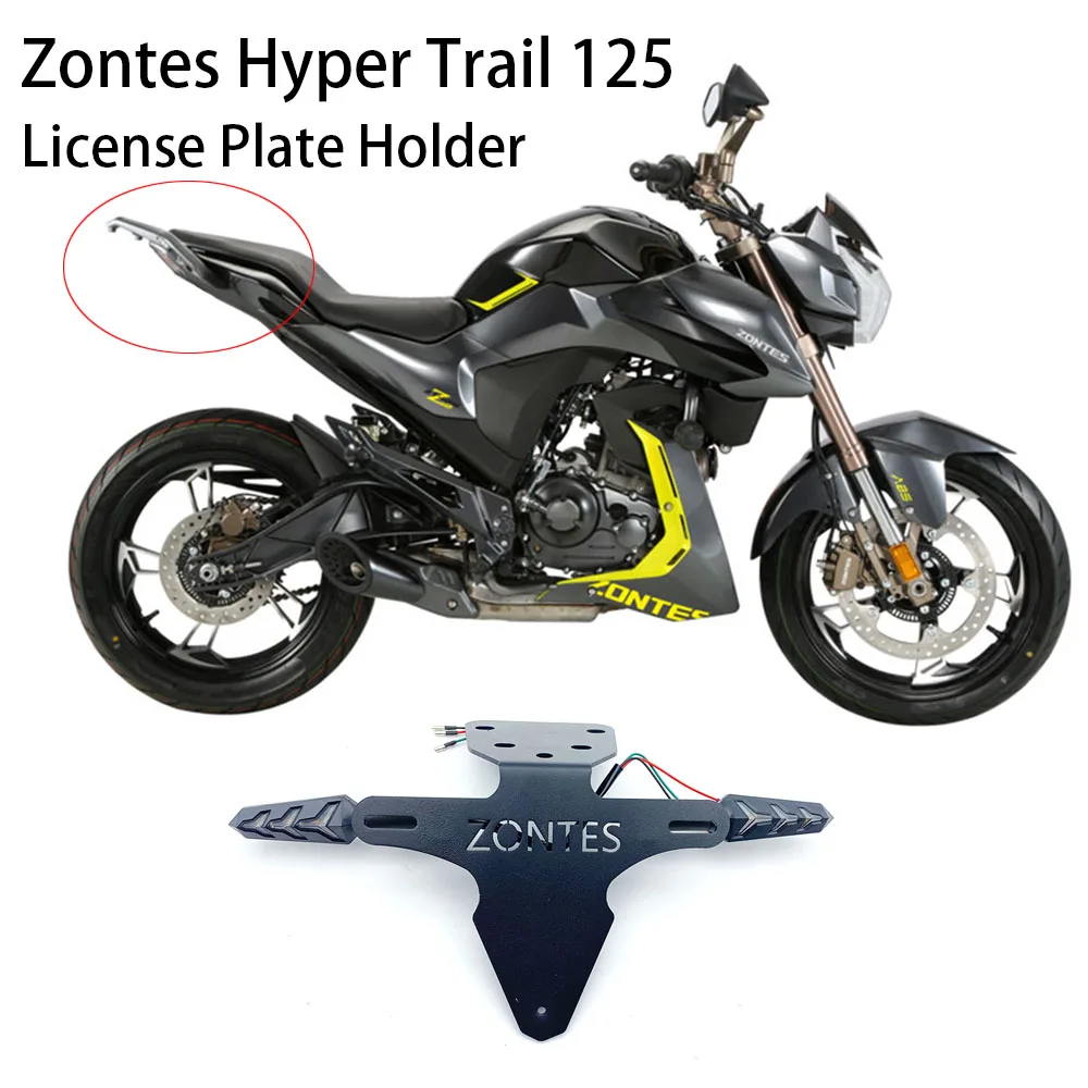 

New Fit HyperTrail 125 Rear Taillight License Plate Holder License Plate Light Turn Signal For Zontes Hyper Trail 125