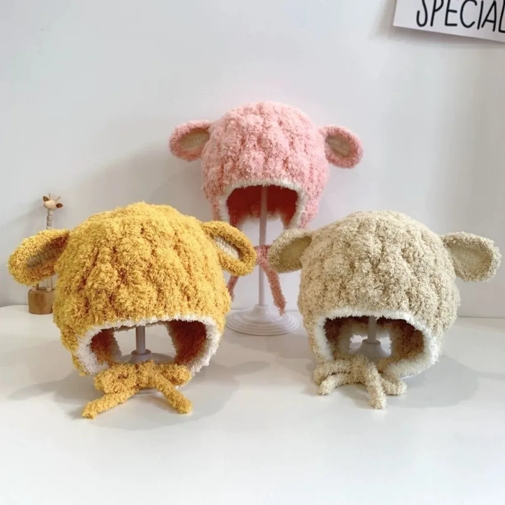 Coral Velvet Winter Ear Warm Hat for Kids