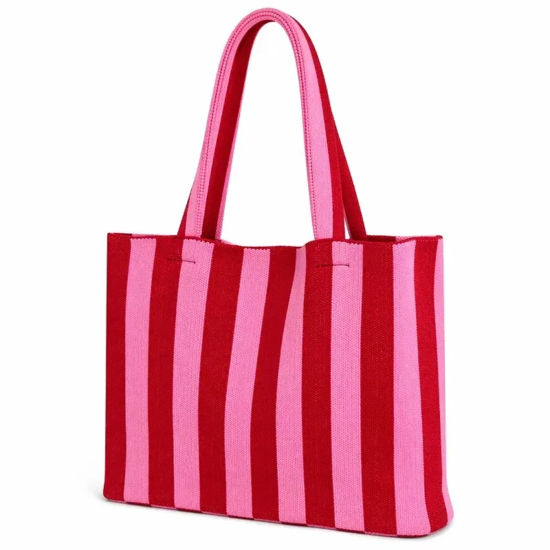 Borsa tote in lana traforata da donna - immagine 4