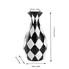 Black And White Checkered Flower Vase Modern Flower Vase Striped Flowerware Abstract Geometry Vase Crafts resin Striped Vase 6