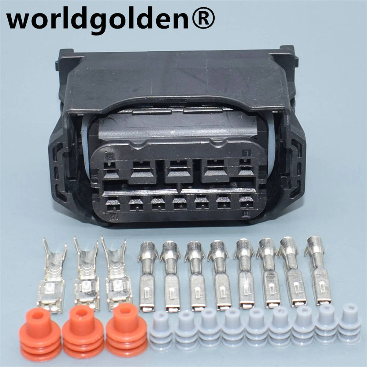 

worldgolden 12 Pin Way Led Lamp Headlight Plug For X1 X3 X5 F15 X6 F01 F02 E63 E64 E90 E92 Head Light Connector 61132359991