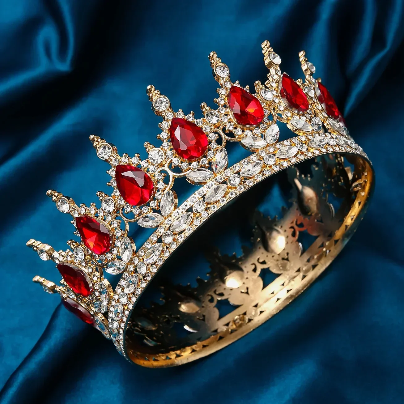 Dames Kroon,Elegante Parel Strass Barokke Koningin Kroon Zilveren Hoofdband Prinses Tiara Meisjes Delicate Bruid Bruiloft Pageant Verjaardag Prom Haaraccessoires