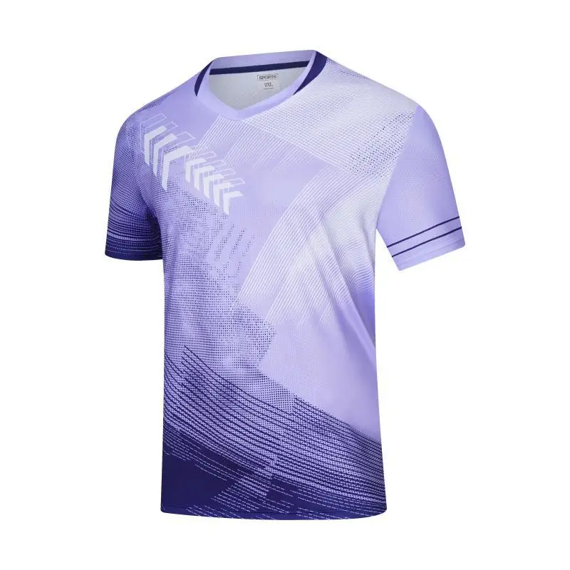 Summer Sports T-shirt Men Sports Short Sleeved Round Neck T-shirt Fashion Table Tennis Clothing Boy Breathable Sport