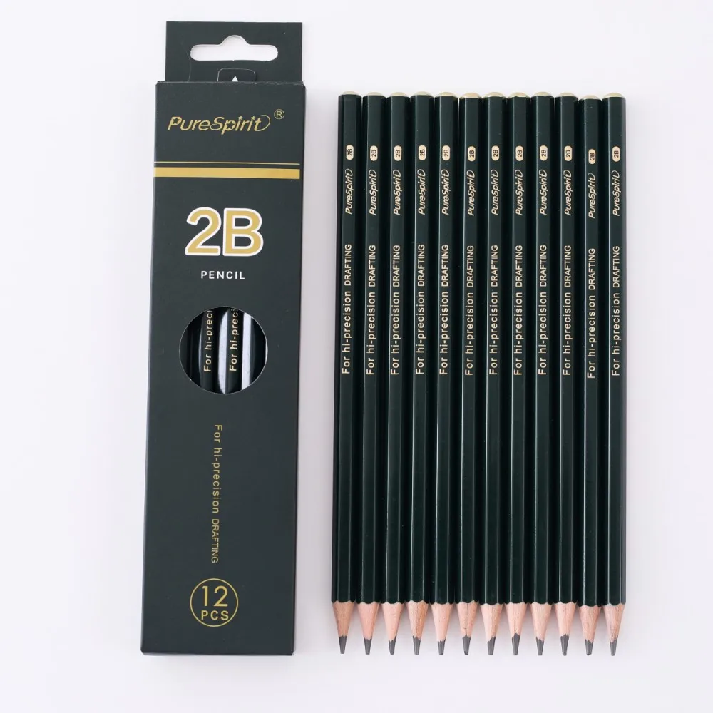 12pcs 2B Graphite Professional Drawing Pencils Sketch Pencil Black Lead Pencils for Sketching 5