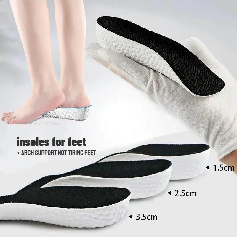

Height Increase Insoles Men Women Shoes Flat Feet Arch Support Orthopedic Insoles Sneakers Heel Lift Memory Foam Soft Shoe Pads