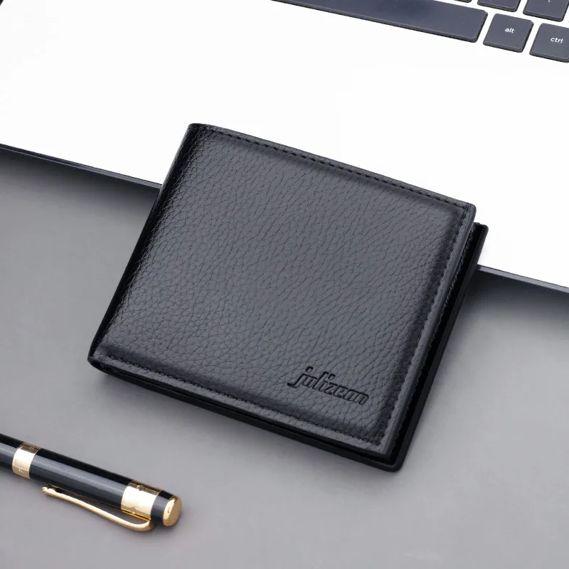 2022 New Simple Men's Thin Wallet 4 Card Slot Short Wallet Fashionable 3 Color Folding Wallet Cheap Hot Sale Man Purse