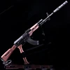 High Quality PUBG Keychain Metal Gun Model 21cm AKM QBZ95 AWM 98K Helmet Alloy Weapon Light Key Chain Birthday Gifts Toy for Kid 5
