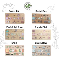Wooden Puzzle for Toddler Name Puzzle Color Sorting Toy Learning Board Preschool Kids Educational Toy 1