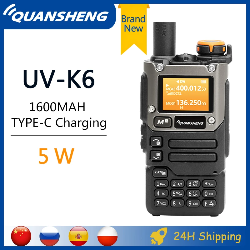 Quansheng UVK6 5W Walkie Talkie UVK58 UVK5(8) Two Way Radios USB C
