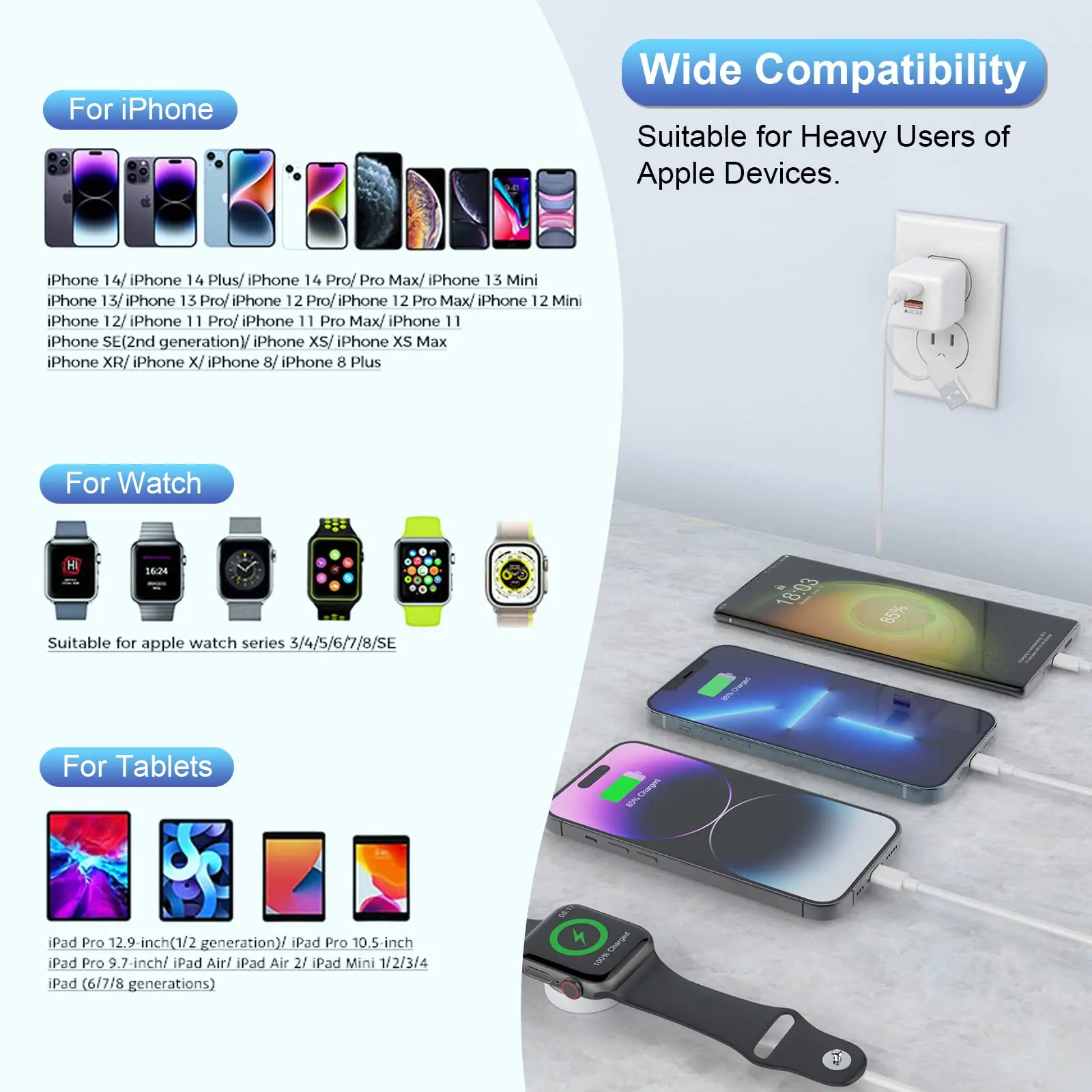 4 v 2 jablko hodinky nabíječka kabel, multi iPhone hodinky nabíječka kabel - postit se magnetický iwatch nabíječka, kompatibilní s jablko hodinky
