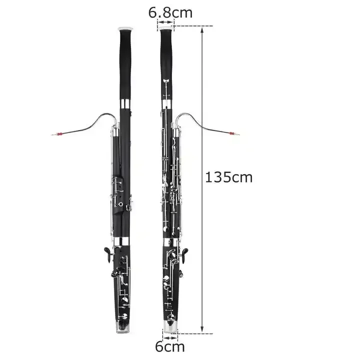 Professional C Key Bassoon Woodwind Instrument Synthetic Wood Body Cupronickel Silver-plated & Nickel-Plated Keys with Reed Glov