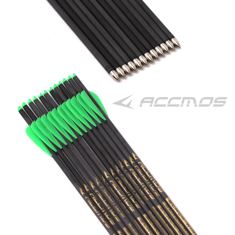 

6/12/24pc 10inch/13 inch Pure Carbon Arrow Crossbow Bolts 1.7 inch TPU Vane Halfmoon Nock Archery Crossbow Hunting