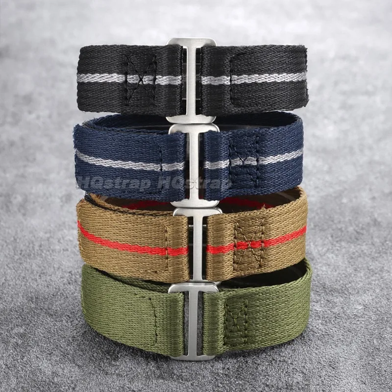 Adjustable Nylon Watch Strap with Hook-Loop Fastener - Durable Fabric Canvas Bracelet