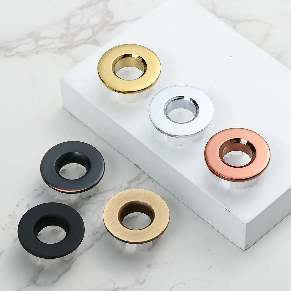 Gootsteen Overloop Cover, Messing Gootsteen Gat Ronde Overloop Ring Spiegel Chrome Afvoer Cap Cover Invoegen In Gat voor Keuken Badkamer Decoratief(Bronzen