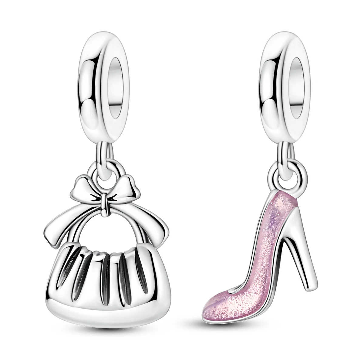 Silver Plated Sport Love Skate Shoe Dangle Charm Pendant