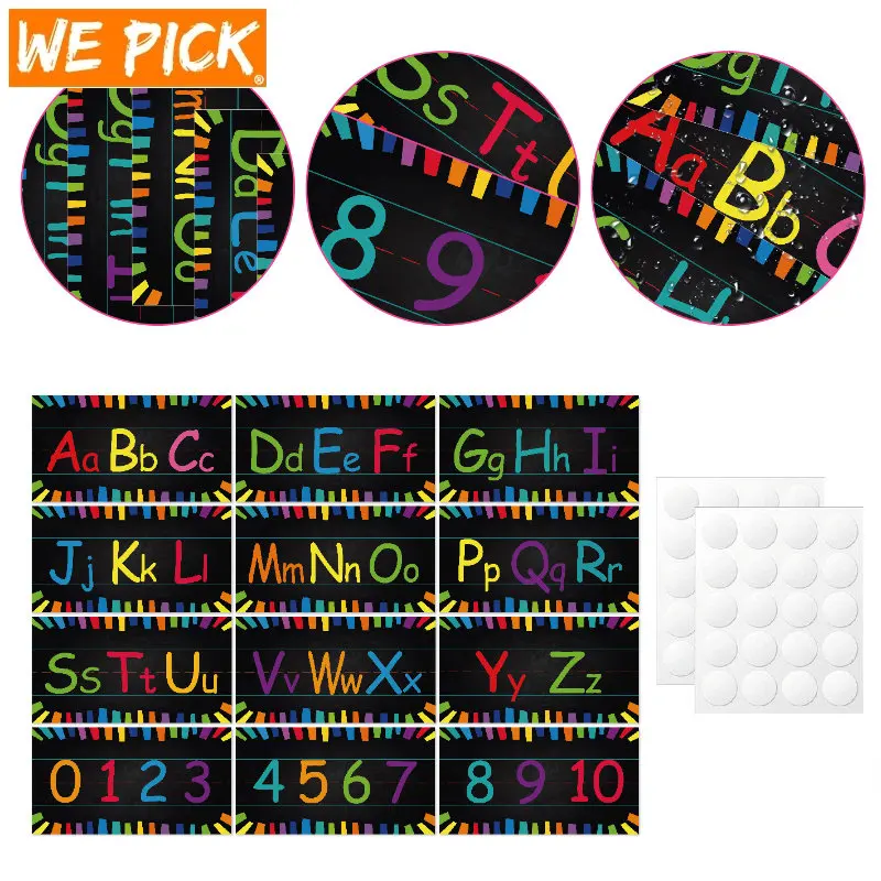 

Color Alphabet Number Wall Stickers Children Kindergarten DIY Early Education Classroom Room Decoration Poster Stickers Cards