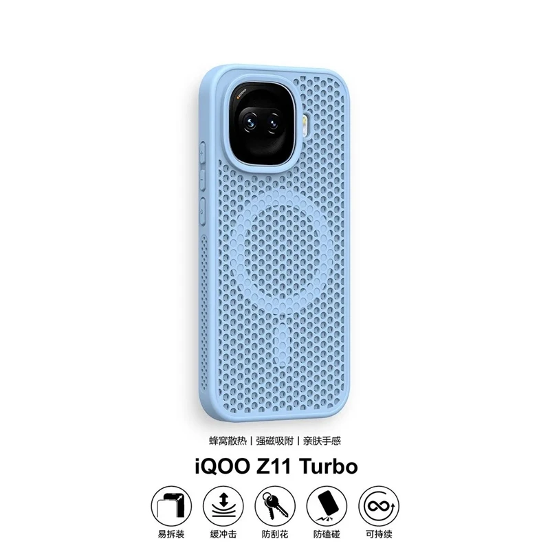Enhanced Honeycomb Mesh Cooling Magnetic Phone Case - Shockproof Bumper Protective Back Cover