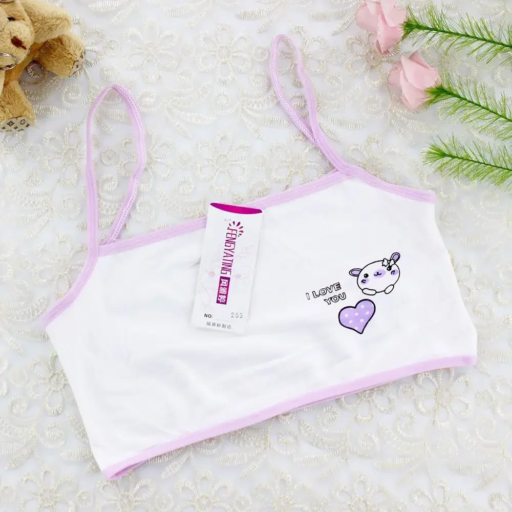 Girls tank tops sports bras 10pcs/Lot Children Cotton Vest Sweat Training Bra 8-13Years