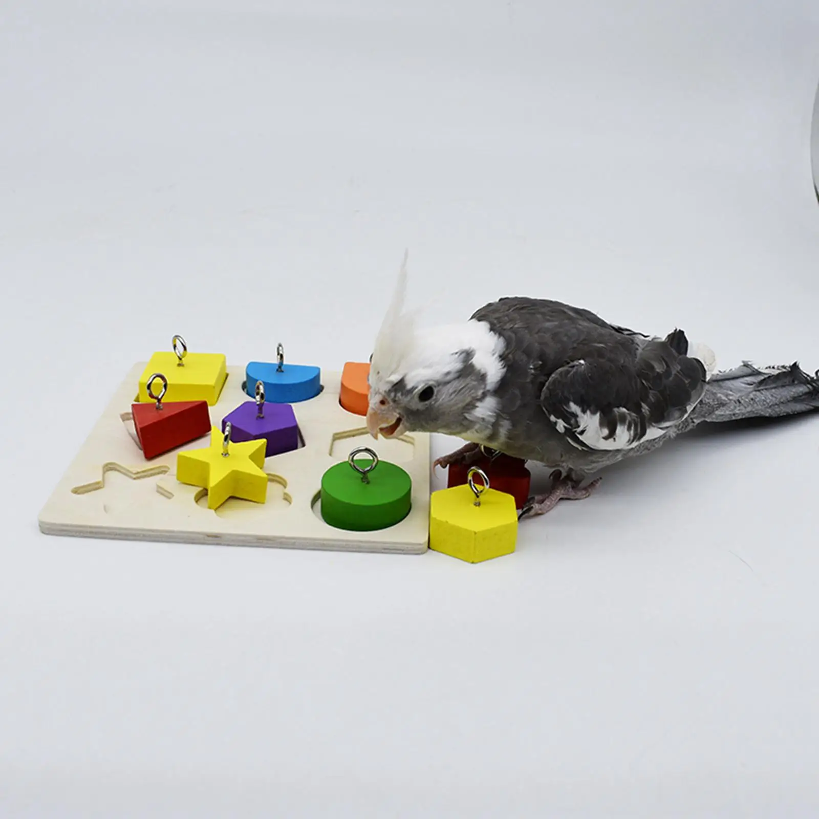 Bird Puzzle Toy Wooden Block Toy Bird Educational Interactive Intelligence Toy for Hamster Lovebirds Cockatiel Parakeet Budgies