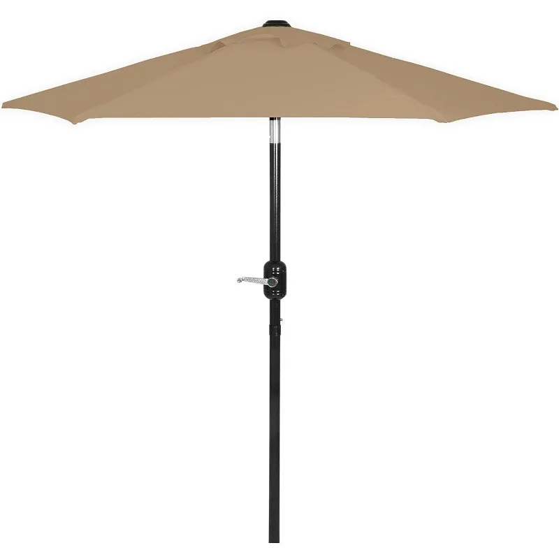 

6 Ft Outdoor Patio Umbrella, Easy Open/Close Crank and Push Button Tilt Adjustment, Market Umbrellas