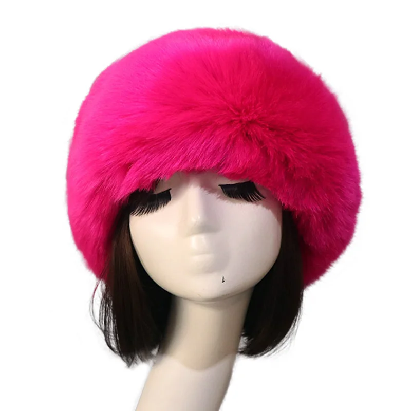 2024 Women's Winter Artificial Fur Russian Ushanka Hat Thick Warm