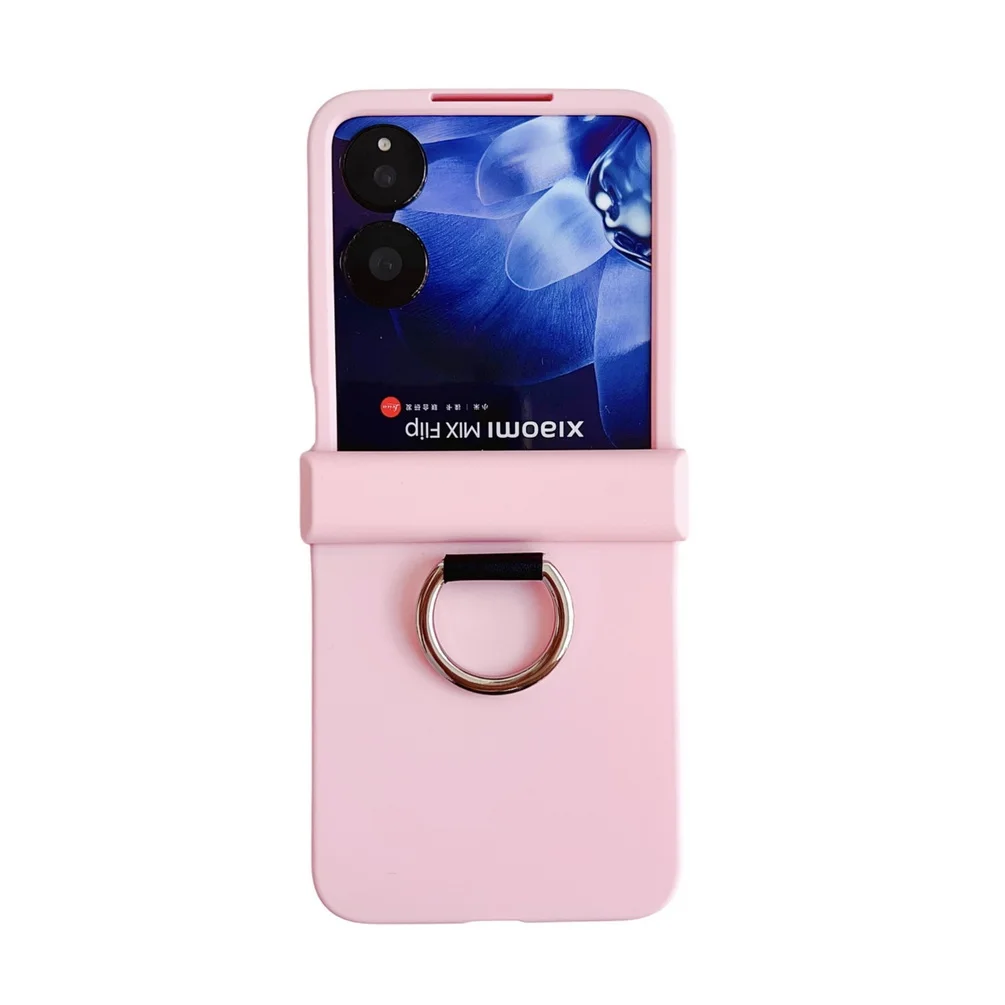 Candy Color Finger Ring Phone Case - Skin-friendly, Slim, Hard Cover with Camera Protection