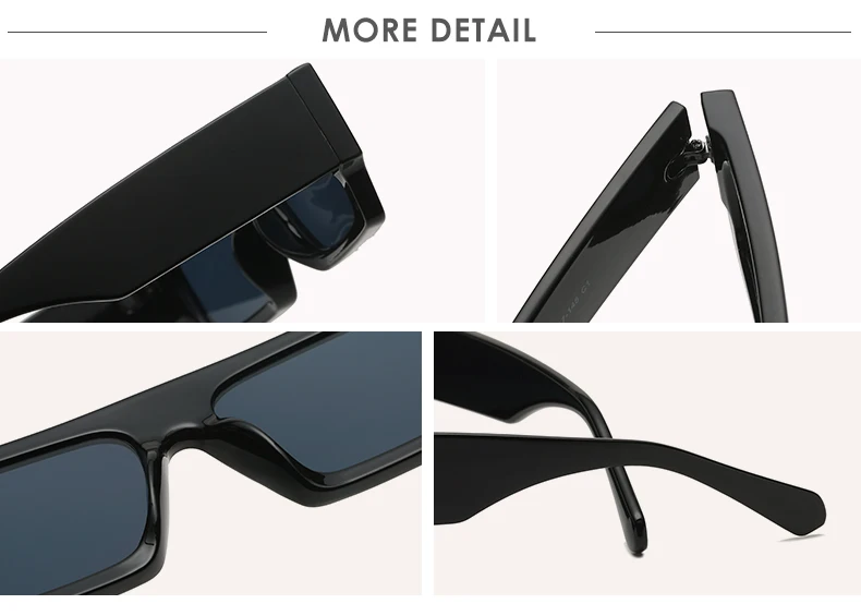 Fashion Square Sonnenbrille Männer Frauen Schmale Rahmen Shades Rechteck Vintage Gelb Schwarz Sonnenbrille Radfahren Steampunk Brillen – Detail 12