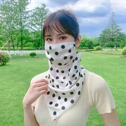 Sun Protective Scarf For Women Neck Multipurpose Sunshade Protection Face Scarf Summer Silk Brocade Outdoor Sun Protective Scarf