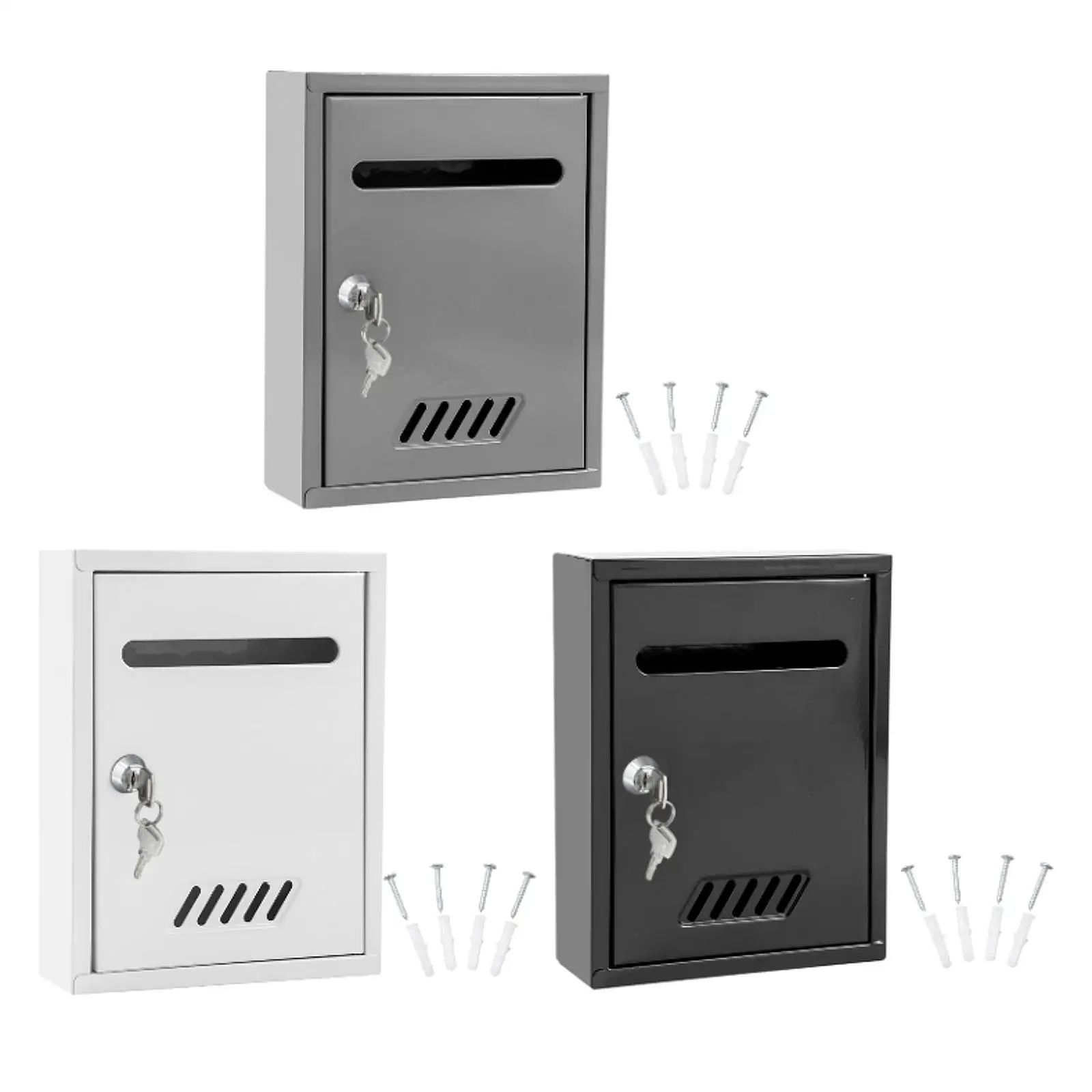Wall Mounted Mailbox Modern Metal Post Box for Office Home Decor Front Door