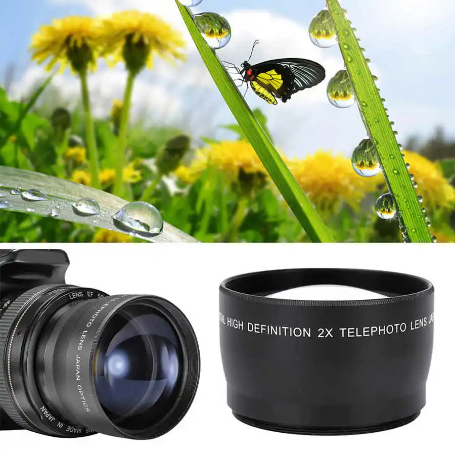 Lens of Camera 58MM 2X Magnification Universal Teleconverter Camera Lens For Cameras Accessory Camcorder
