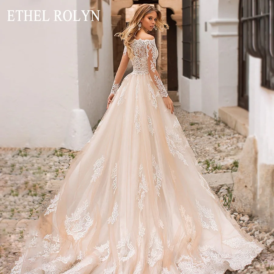 

ETHEL ROLYN Lace Mermaid Wedding Dresses 2022 With Long Sleeve Jacket Detachable Train Bride Gown Appliques Vestido De Novia