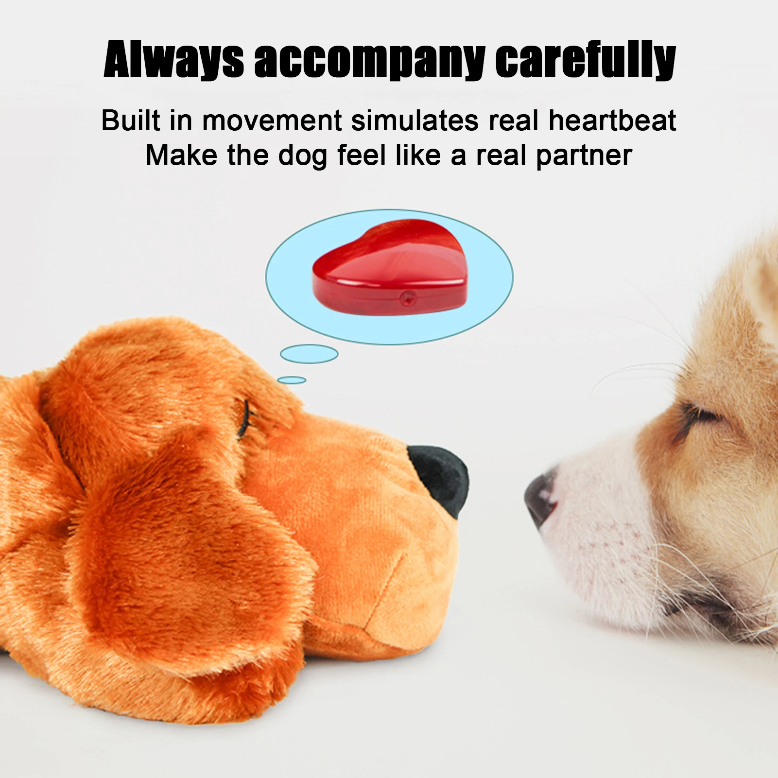 WEOK Heartbeat Puppy Toy - Comfort Cuddler Pillow, Dog Anxiety Relief  Calming Aid,Heartbeat Stuffed Toy for Dogs,Puppy Heartbeat Toy Sleep  Aid,Dog